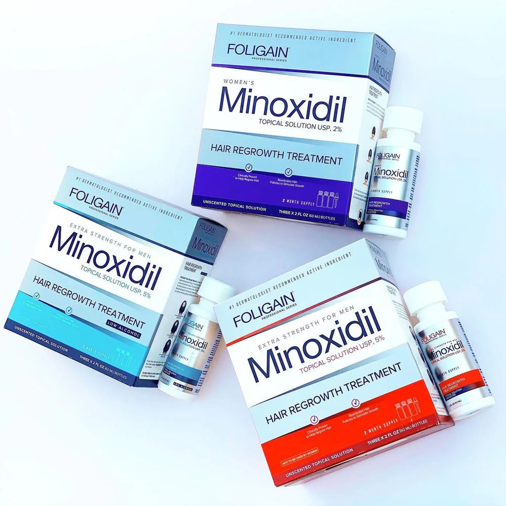 Gennemgang af Minoxidil og Hairfuels produktsortiment